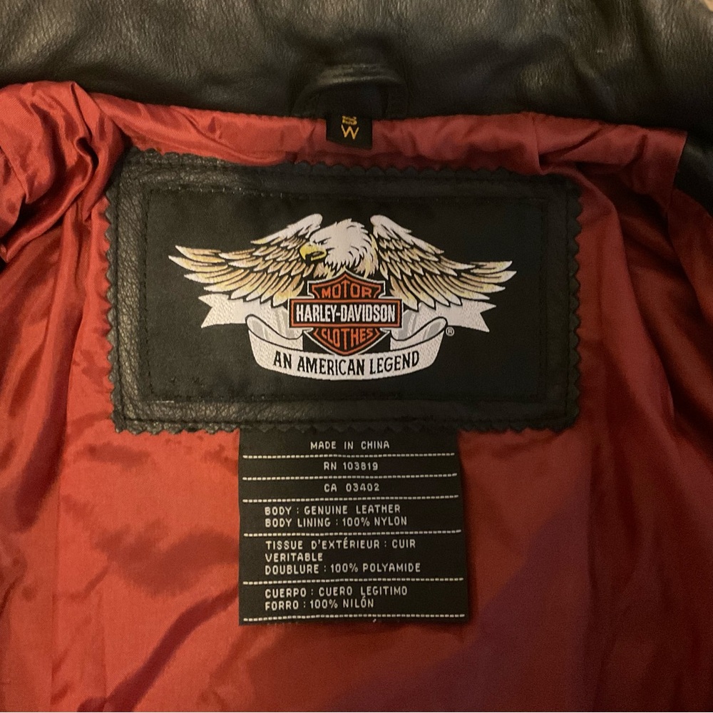 Mint Vintage Harley Davidson An American Legend Studded Leather Moto Jacket Sz S - Picture 12 of 16